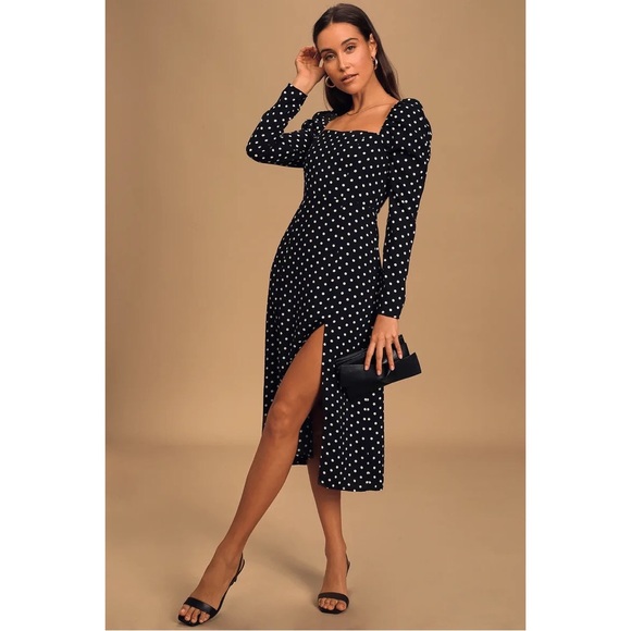 Lulus Dresses & Skirts - Lulu’s Charmed And Classy Polka Dot Dress